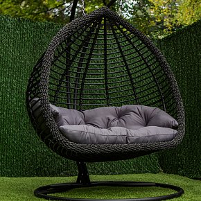 Крісло кокон гойдалки- Дабл смугастий преміум