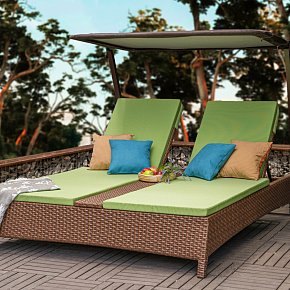 Двойной шезлонг из ротанга- Коридо
