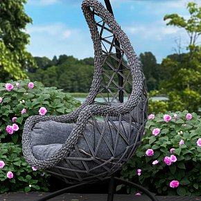 Подвесное кресло из ротанга- Леди Премиум SR