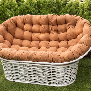 Диван из металла и искусственного ротанга- Мамасан Альфа