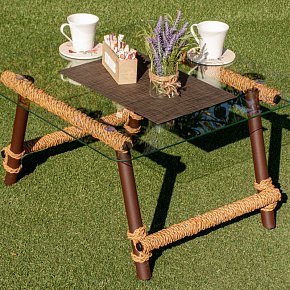 Уличный столик журнальный из ротанга- Техас