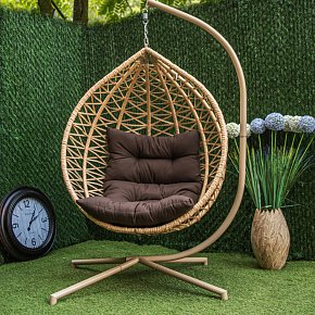 Подвесное кресло кокон из ротанга- Феникс BZH