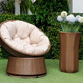 Кресло кокон из искусственного ротанга- Лейзи