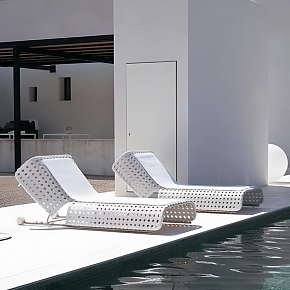 Плетеный ротанговый шезлонг- Сан Марино